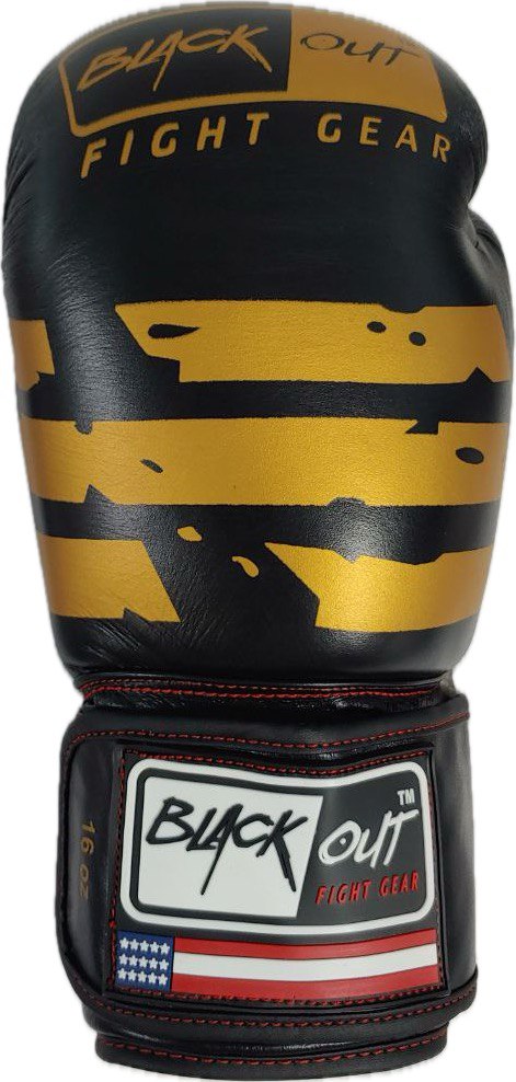 16 oz Black and Gold Boxing Gloves