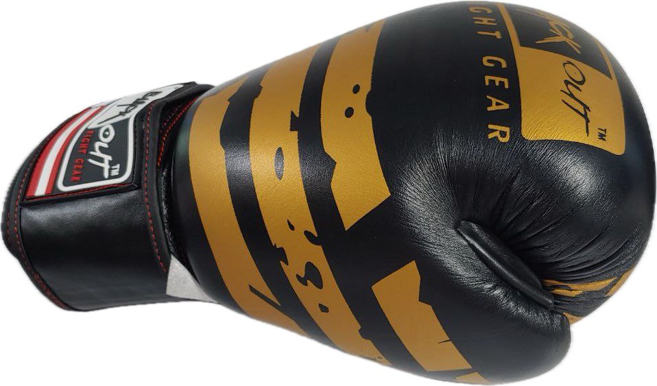 16 oz Black and Gold Boxing Gloves