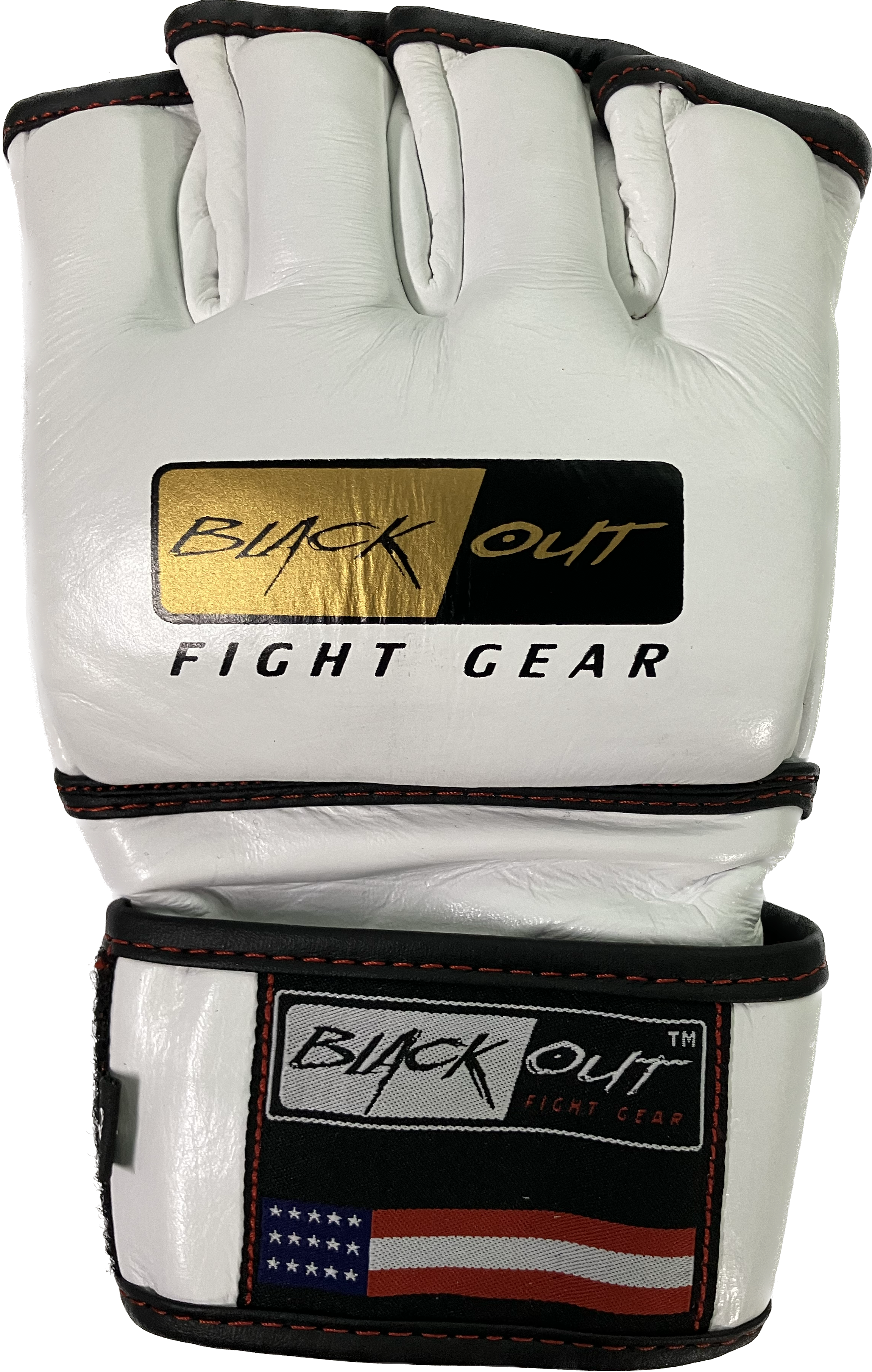 White Leather MMA Gloves